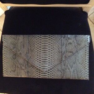 Gray Snakeskin Clutch